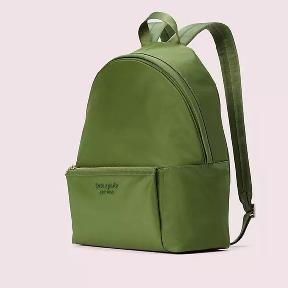 NWT KATE SPADE CITY LARGE NYLON BACKPACK OLIVE GREEN